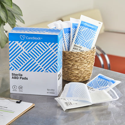 CareStock™ Sterile Abdominal Pad, 8 x 10 Inch – Nonwoven Cellulose ABD Pads