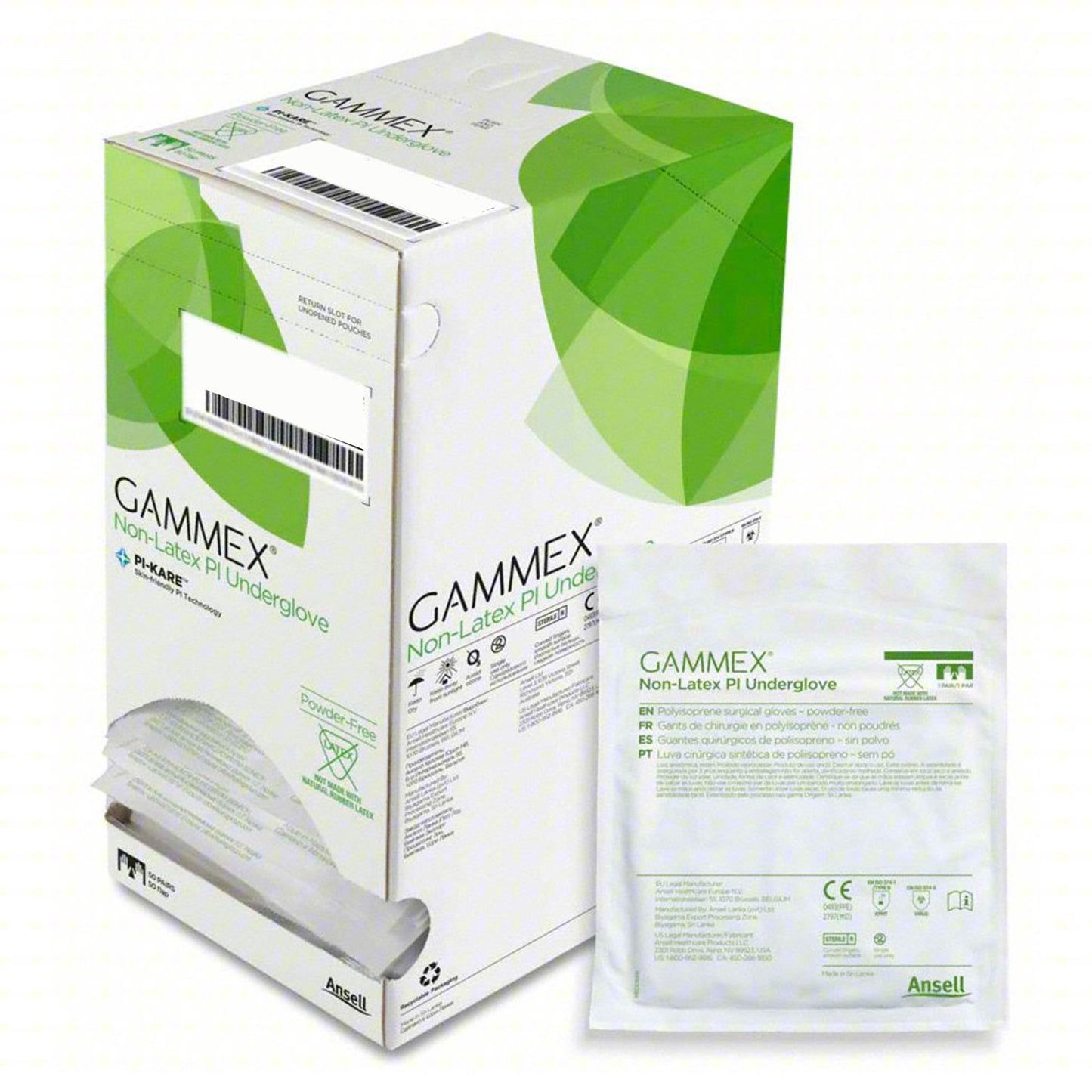 Gammex® Non-Latex PI Polyisoprene Surgical Underglove, Size 8.5, Green