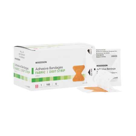 McKesson 16-4818 Fingertip Tan Adhesive Strip, Small