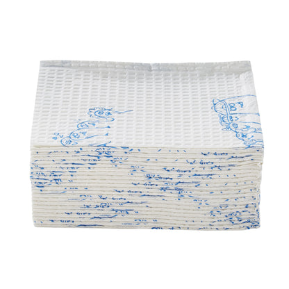 McKesson Nonsterile White / Blue Cartoon Toes Procedure Towel, 13 x 18 Inch