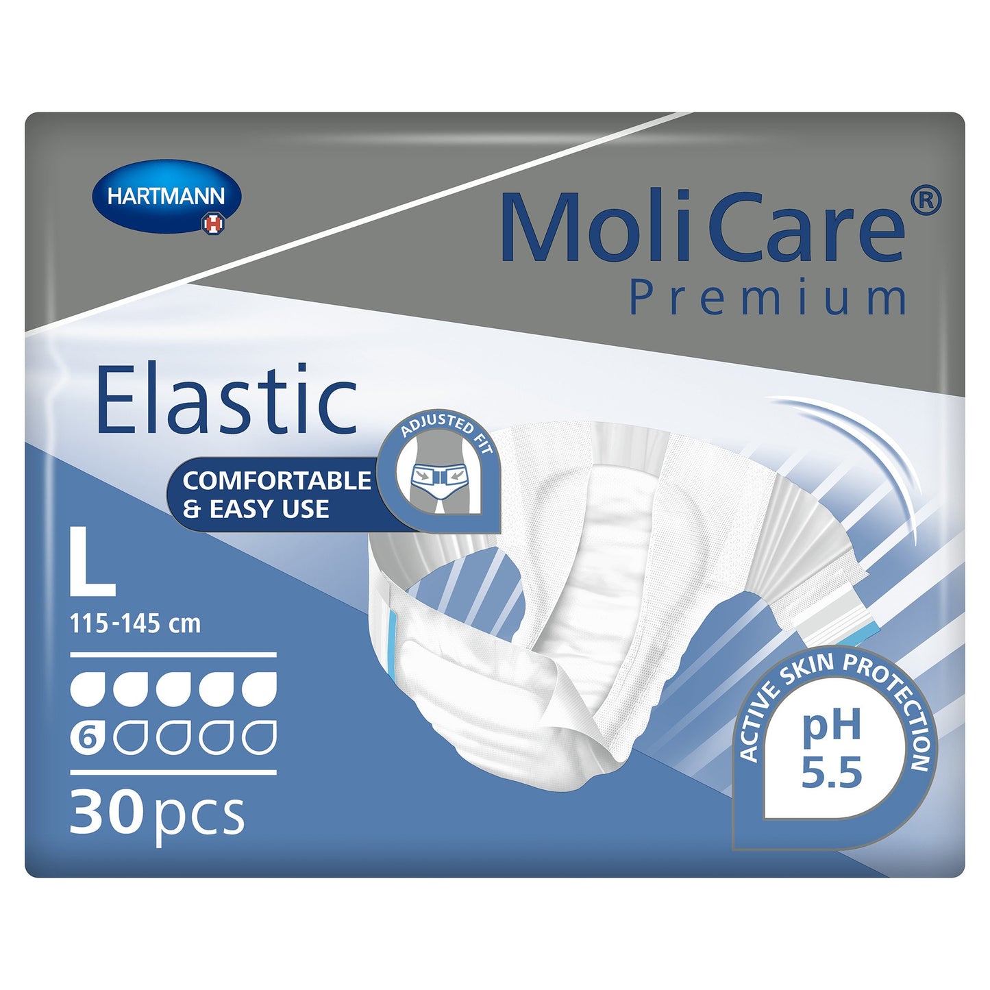 MoliCare® Premium Elastic 6 Drop Absorbency Incontinence Briefs, Large