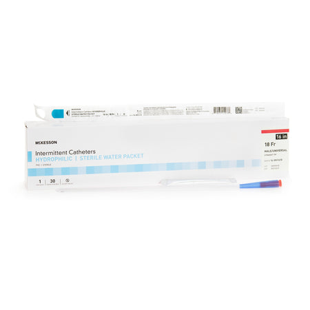 McKesson 16-MH1618 Urethral Catheter, 18 Fr., 16 Inch, Straight Tip