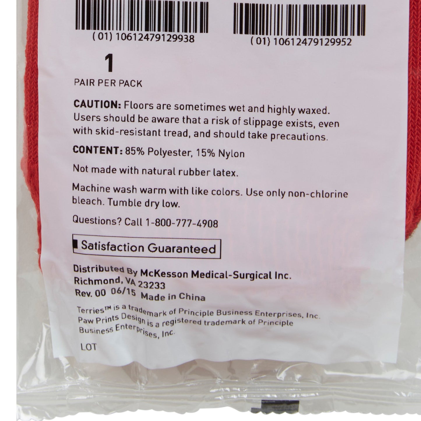 McKesson Terries™ Adult Slipper Socks, X-Large