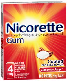 Glaxo Consumer Products 135046702 Nicorette Stop Smoking Aid Gum 4 mg Cinnamon Surge