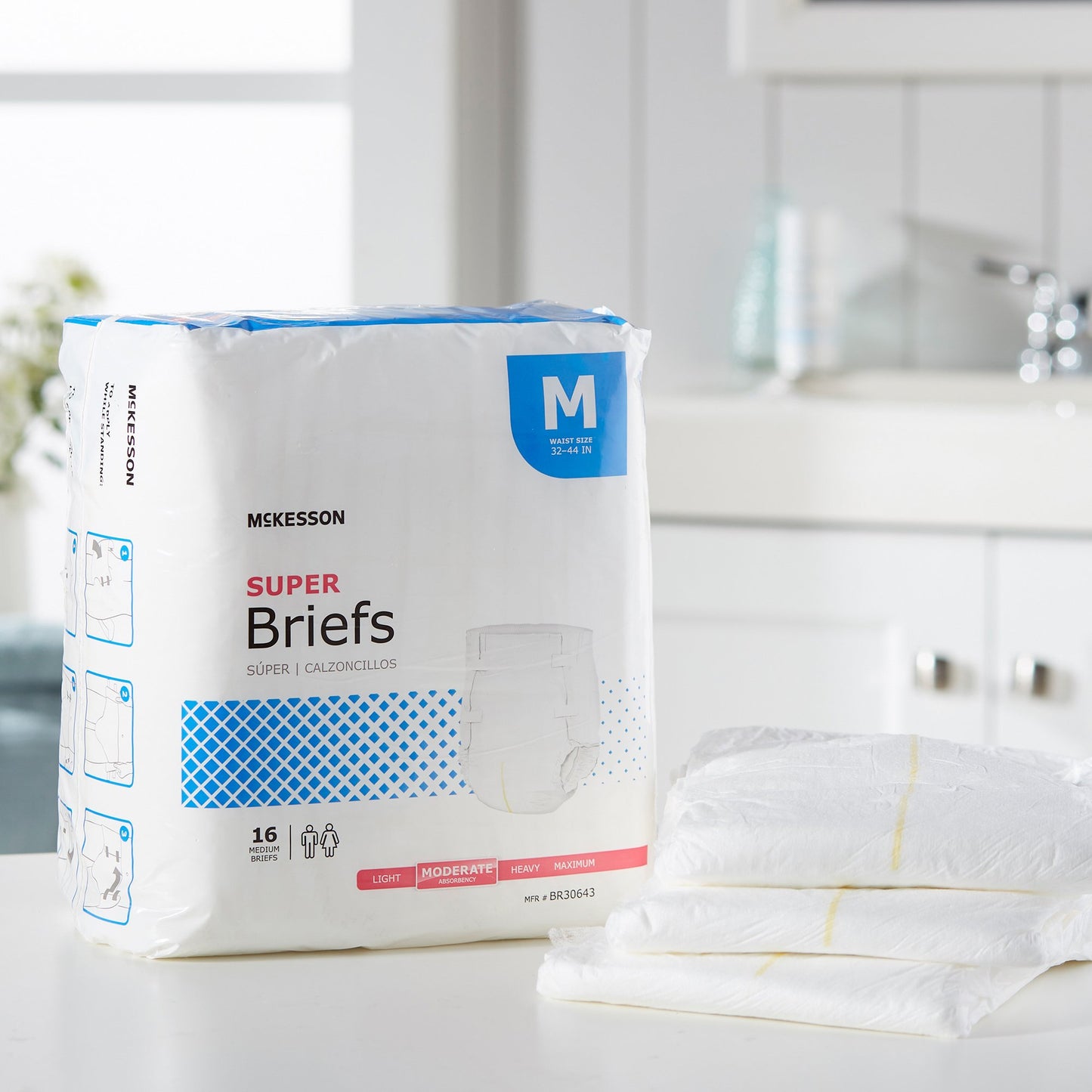 McKesson Super Moderate Absorbency Incontinence Briefs, Medium