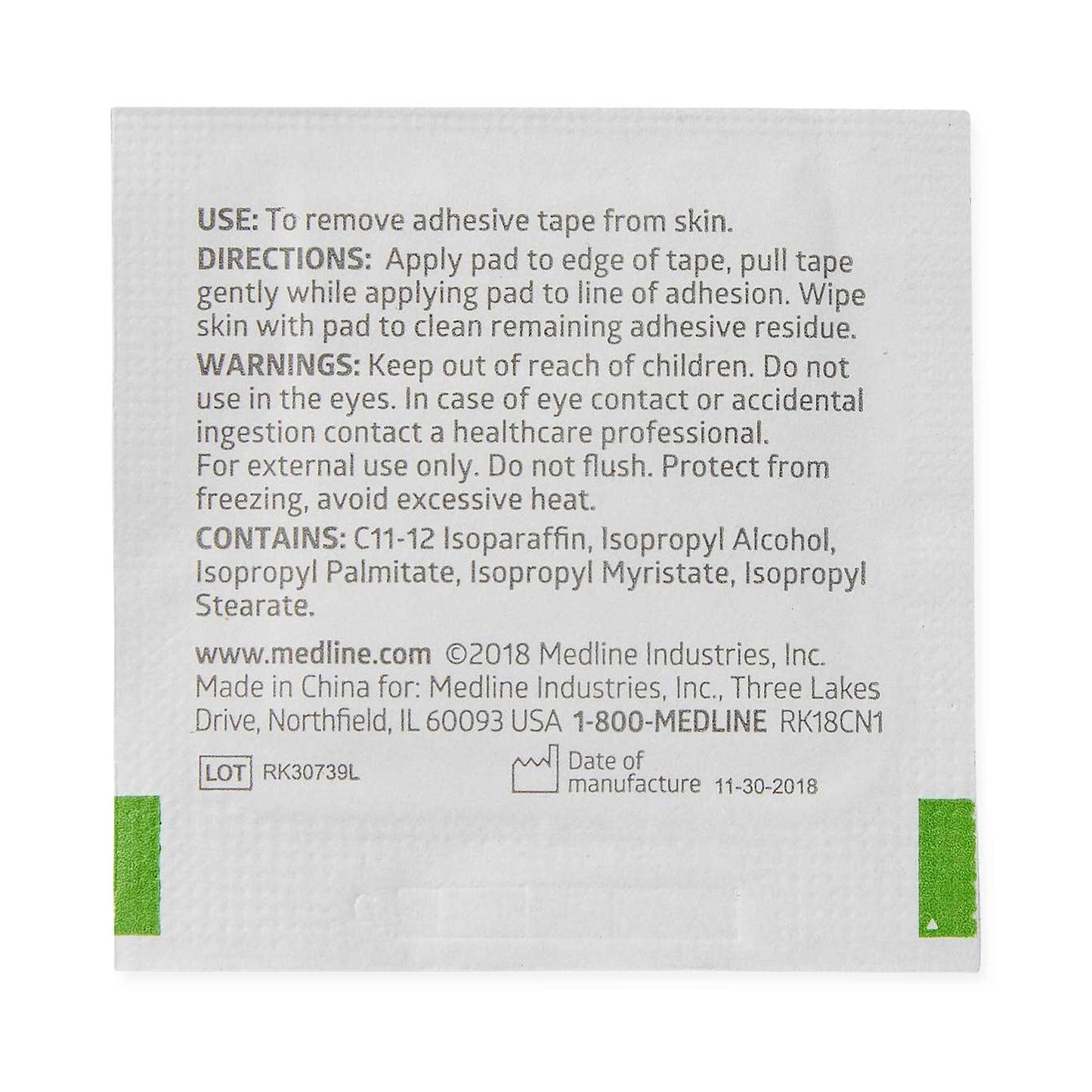 Medline® Adhesive Remover, 1¼ x 1½ Inch Wipe