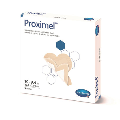 Foam Dressing Proximel® 9-2/5 X 10 Inch With Border Waterproof Film Backing Silicone Adhesive Heel Sterile