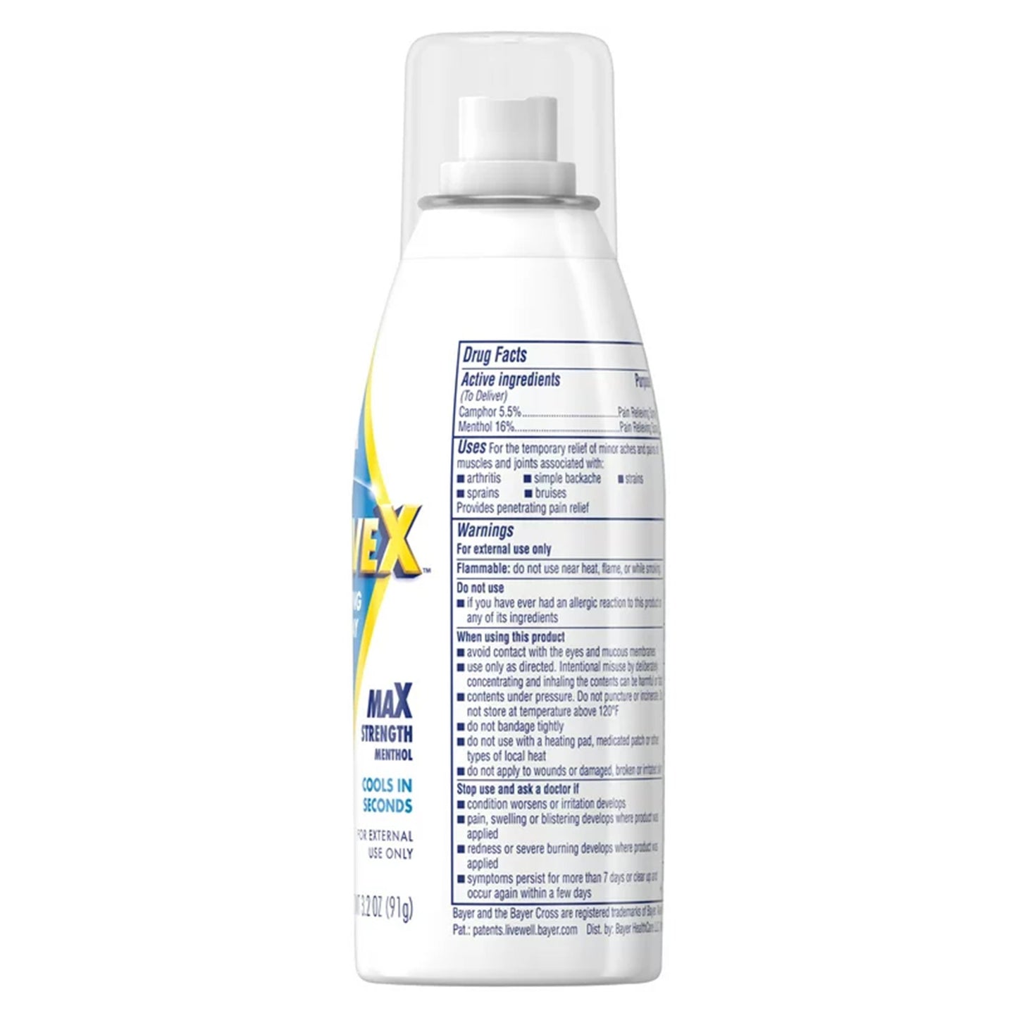 AleveX Pain Relieving Spray Max Strength Menthol, 3.2-ounce spray can