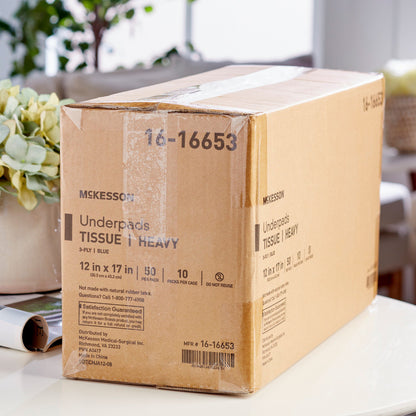 McKesson Blue Nonsterile Procedure Underpad, 12 x 17 Inch