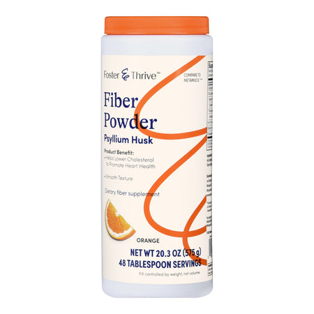 McKesson 1093995618 Foster & Thrive Fiber Powder Psyllium Husk, Orange Flavor