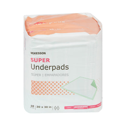 McKesson Super Moderate Absorbency Underpad, 30 x 30 Inch - 150 ct.