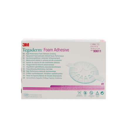 3M™ Tegaderm™ High-Performance Foam Dressing Adhesive, 4 x 4½ Inch