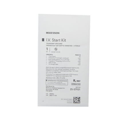 McKesson I.V. Start Kit, Tegaderm™ Dressing, Prevantics® Swabs