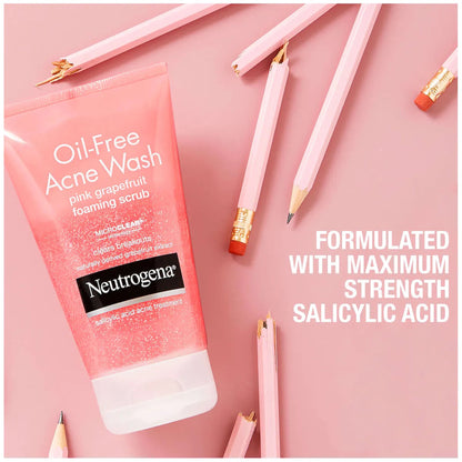 Neutrogena® Oil-Free Acne Wash Pink Grapefruit Foaming Scrub, 4.2 oz.