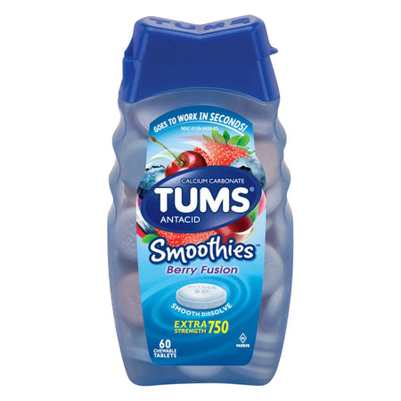 Glaxo Consumer Products 135060601 Tums Extra Strength 750 Antacid Smoothies, Assorted Berries