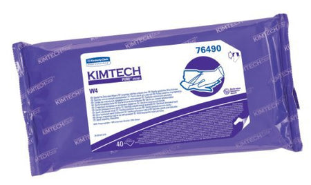 Surface Disinfectant Cleaner Kimtech™ W4 Premoistened Cleanroom Manual Pull Wipe 40 Count Soft Pack Alcohol Scent Sterile