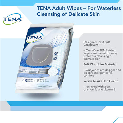 Tena® Classic Disposable Washcloth, Alcohol-Free, Scented, Regular Use