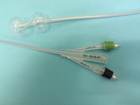 HR Pharma DBA HR Healthcare D10016 Duette Foley Catheter, 16 Fr., 2-Way, Subsumed Tip