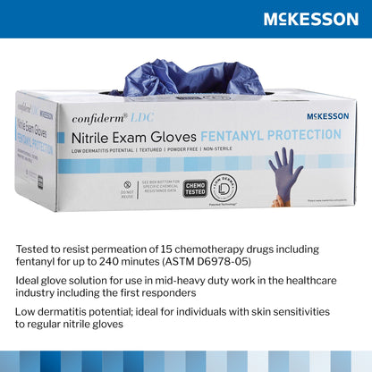 McKesson Confiderm® LDC Exam Glove, Extra Large, Blue
