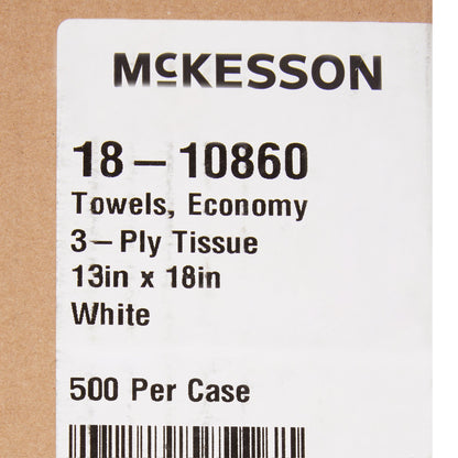 McKesson Nonsterile White Procedure Towels, 13 x 18 Inch