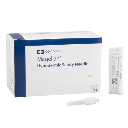 Cardinal 8881850810 Monoject Magellan Safety Hypodermic Needle, 18 Gauge, 1 Inch Length