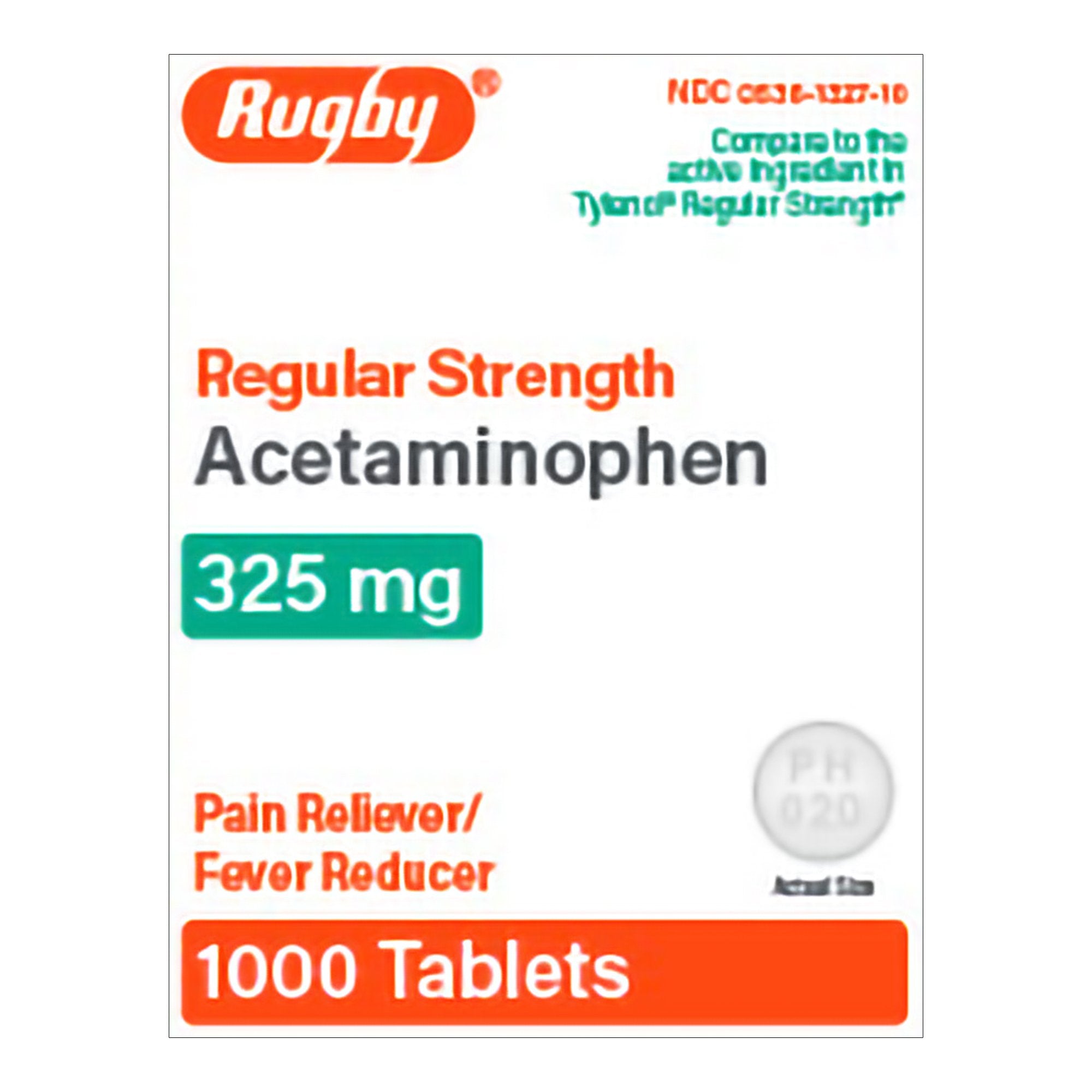 Rugby® Regular Strength Acetaminophen, 325 mg, Pain Reliever/Fever Red ...