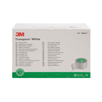 3M Transpore Plastic Medical Tape, 1 Inch x 10 Yard, White by Solventum Corporation product image - view 2