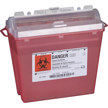 Bemis™ Sentinel Multi-purpose Sharps Container, 1.25 Gallon, 10 x 5.25 x 11 Inch
