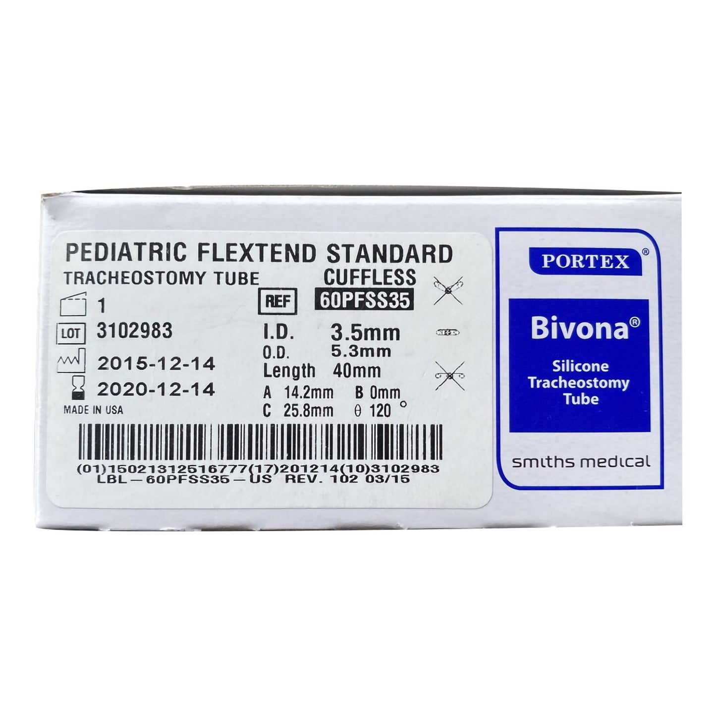 Bivona® FlexTend™ Plus Pediatric Tracheostomy Tube, Size 3.5