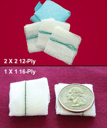 First Aid 34440210 Fabco ORS Gauze Sponge, 2 x 2 Inch, Up to 4 Inch Length, White