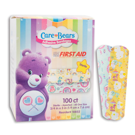 Dukal 10852 American White Cross Stat Strip Kid Design Care Bears Adhesive Strips