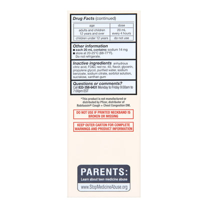 Foster & Thrive™ Adult Tussin DM Liquid, Raspberry Flavor