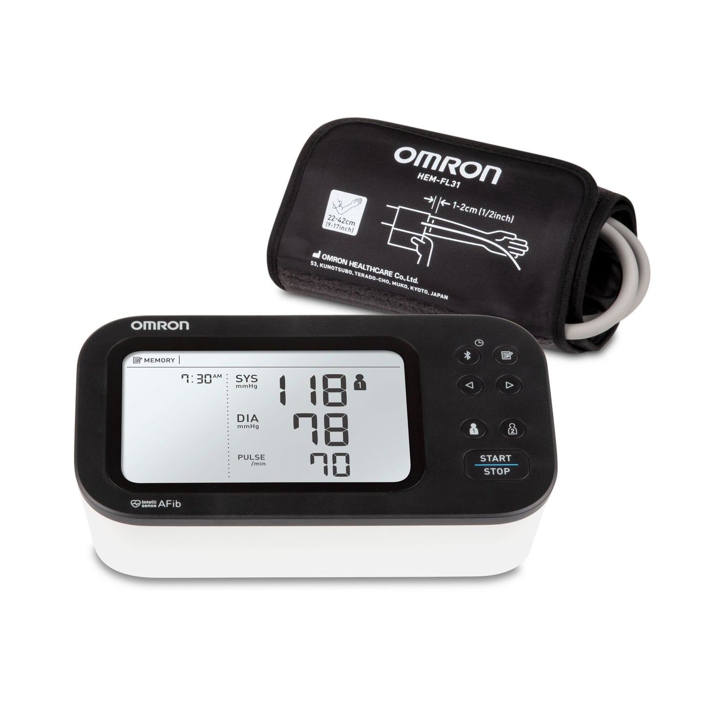 Digital Blood Pressure Monitor Omron 7 Series® Adult Cuff Nylon Cuff 9 to 17 Inch Desk Model