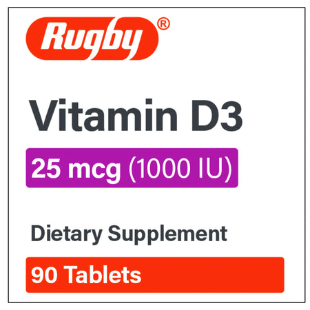 Major Pharmaceuticals 80681016800 Vitamin Supplement D3 25 mcg Strength Tablet 90 per Bottle