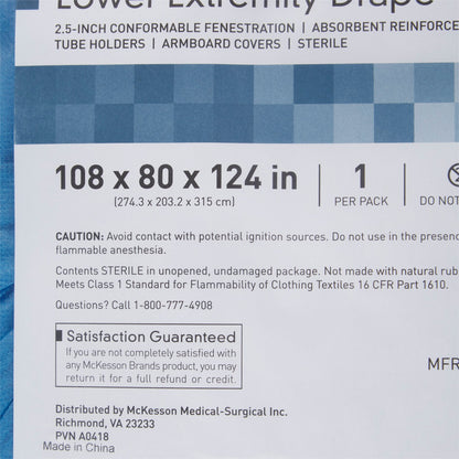 McKesson Sterile Lower Extremity Drape, 108 x 80 x 124 Inch