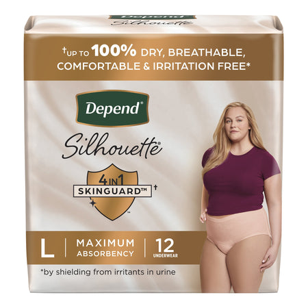 Kimberly-Clark 55424 Depend Silhouette Maximum Absorbency Underwear, Large