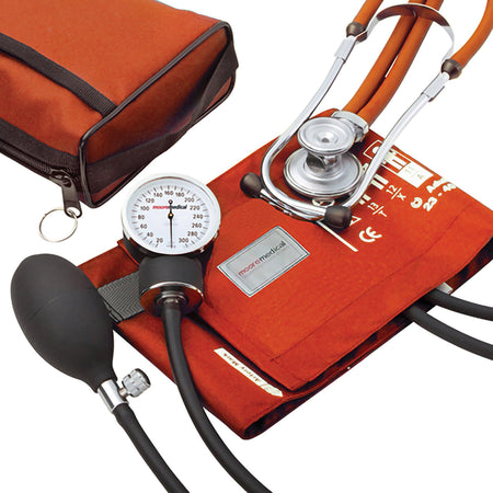 McKesson 768-641-11AORMM Blood Pressure Combo Kit with Sprague Stethoscope, Orange, Size 11