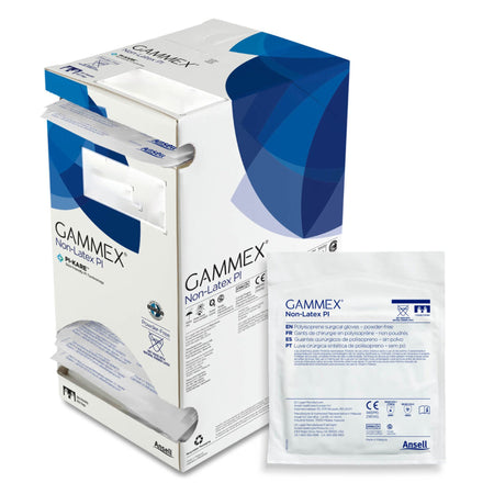 Ansell 20685970 Gammex Non-Latex PI Micro Polyisoprene Surgical Glove, Size 7, White