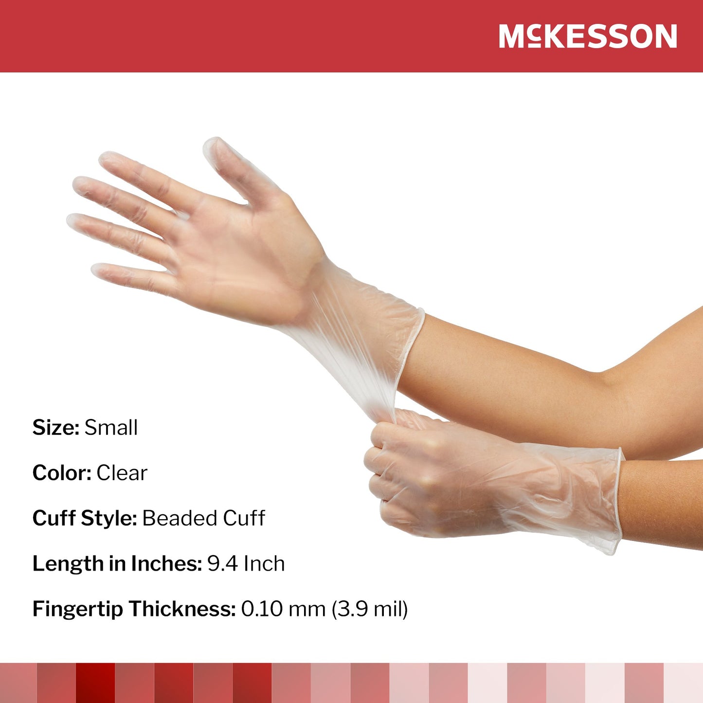 McKesson Vinyl Exam Glove, Small, Clear
