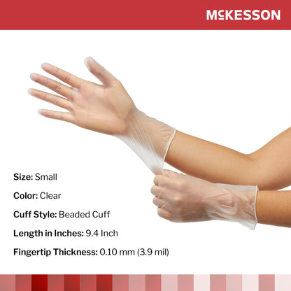 McKesson Vinyl Exam Glove, Small, Clear