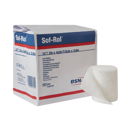 BSN 9033 Sof-Rol White Rayon Cast Padding, 3 Inch x 4 Yard