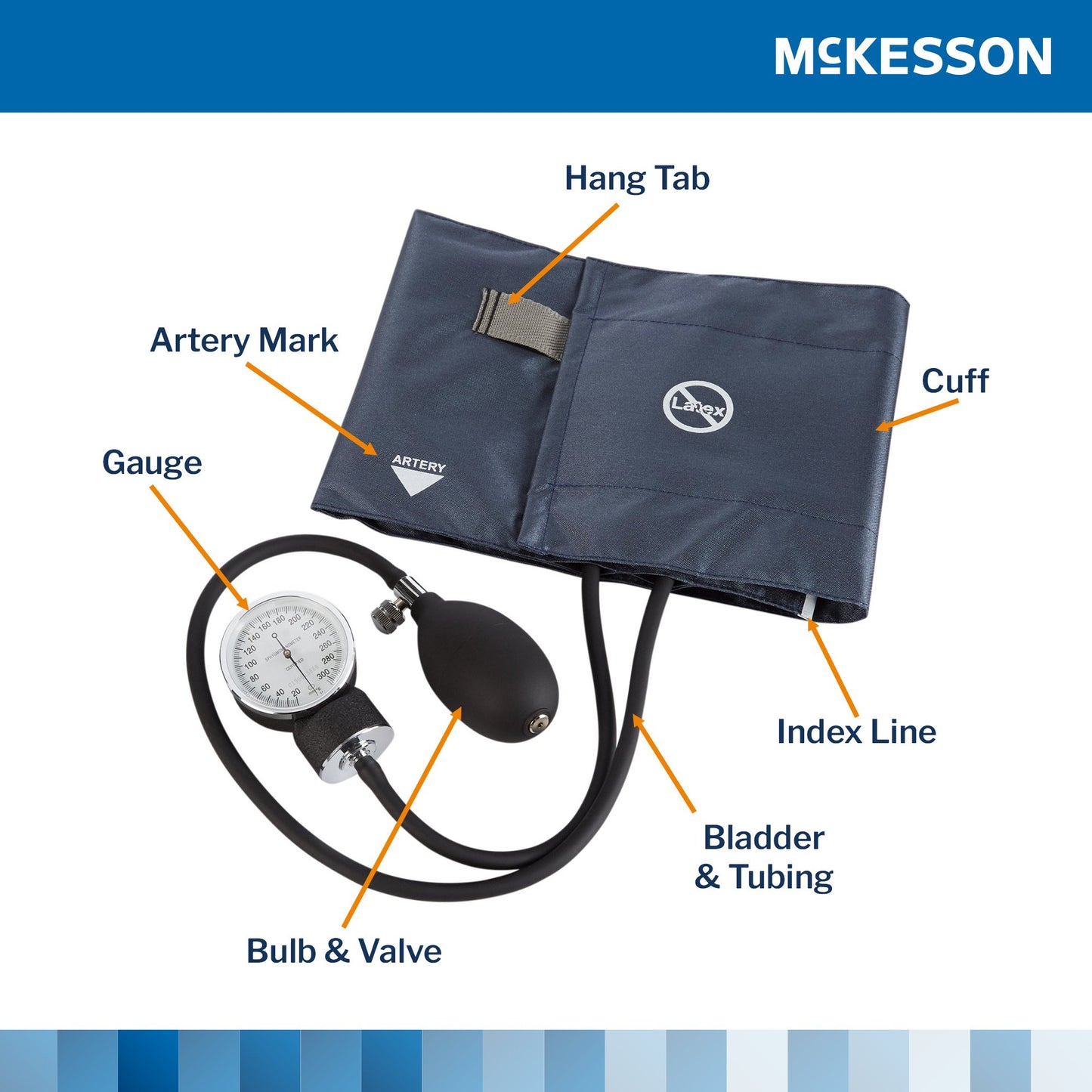 McKesson Aneroid Sphygmomanometer with Cuff, 2-Tube, Pocket-Size, Medium Cuff