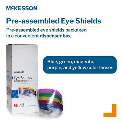 Eye Shield with Dispenser McKesson Pre-Assembled Anti-fog / Anti-glare / Anti-static Coating Clear Tint Black Frame Over Ear One Size Fits Most