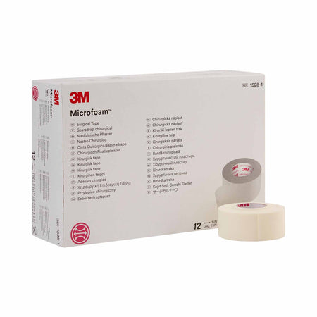 Solventum 1528-1 3M Microfoam Foam / Acrylic Adhesive Medical Tape, 1 Inch x 5-1/2 Yard