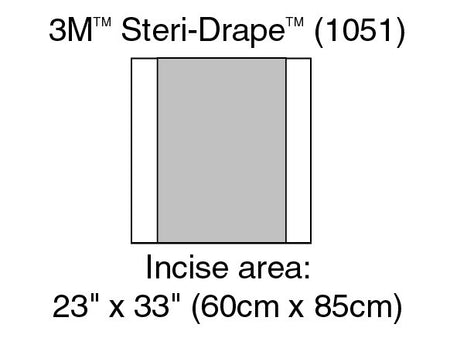 3M 1051 Steri-Drape Sterile X-Large Incise Surgical Drape, 23 x 33 Inch