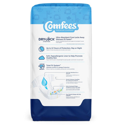 Attends Comfees Premium Diapers, Unisex, Tab Closure, Size 1