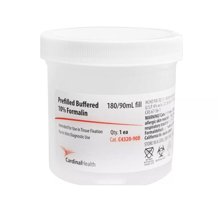 Cardinal C4320-90B SP Prefilled Formalin Container, 90 mL Fill in 180 mL