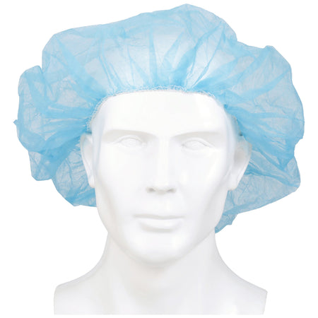 McKesson 40181100 Disposable Bouffant Surgical Caps, Blue, Elastic Closure, X-Large, 24"