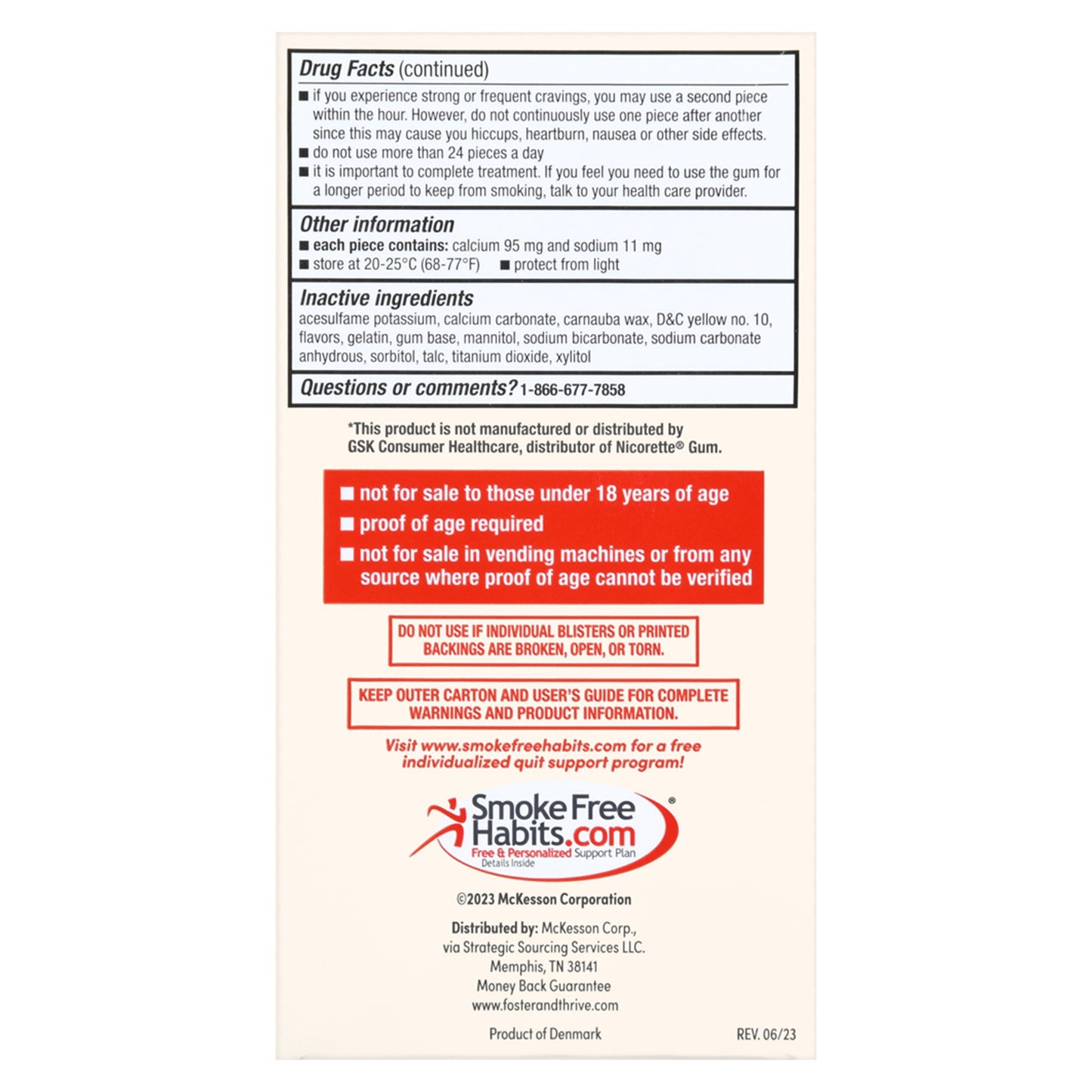 Foster & Thrive™ Nicotine Polacrilex 4 mg (Nicotine) Gum, Cool Mint Flavor