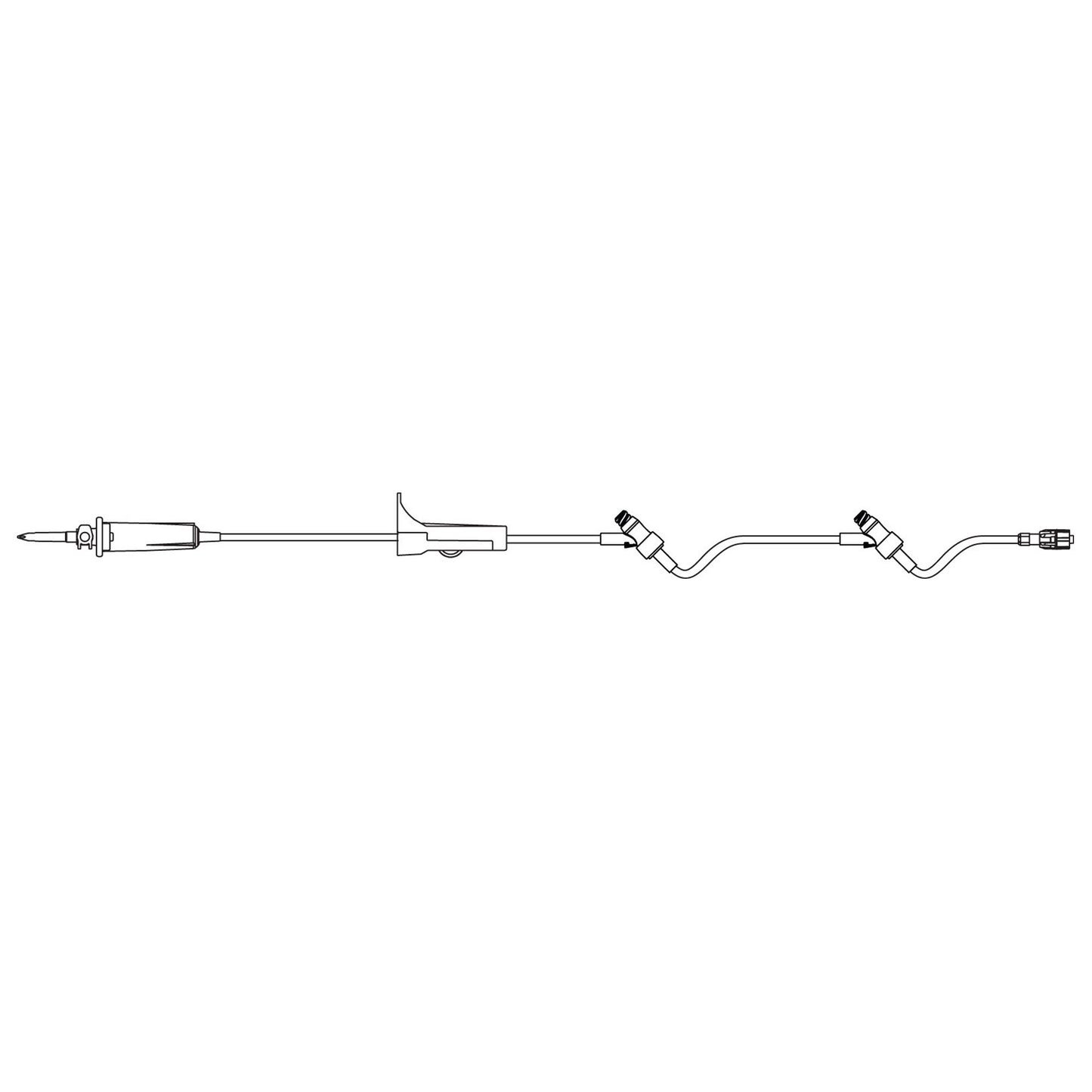 Primary IV Administration Set SafeDay™ Gravity 2 Ports 15 Drops / mL Drip Rate Without Filter 126 Inch Tubing Solution Without Flow Regulator